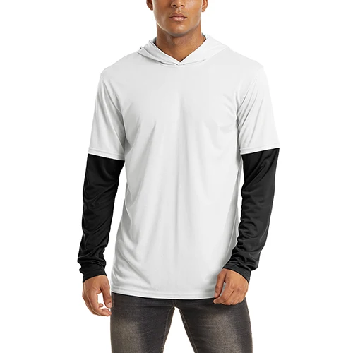 BIYLACLESEN Men's Sun Protection Long Sleeve T-Shirt UPF 50 Performance Running Shirts with Hood 
