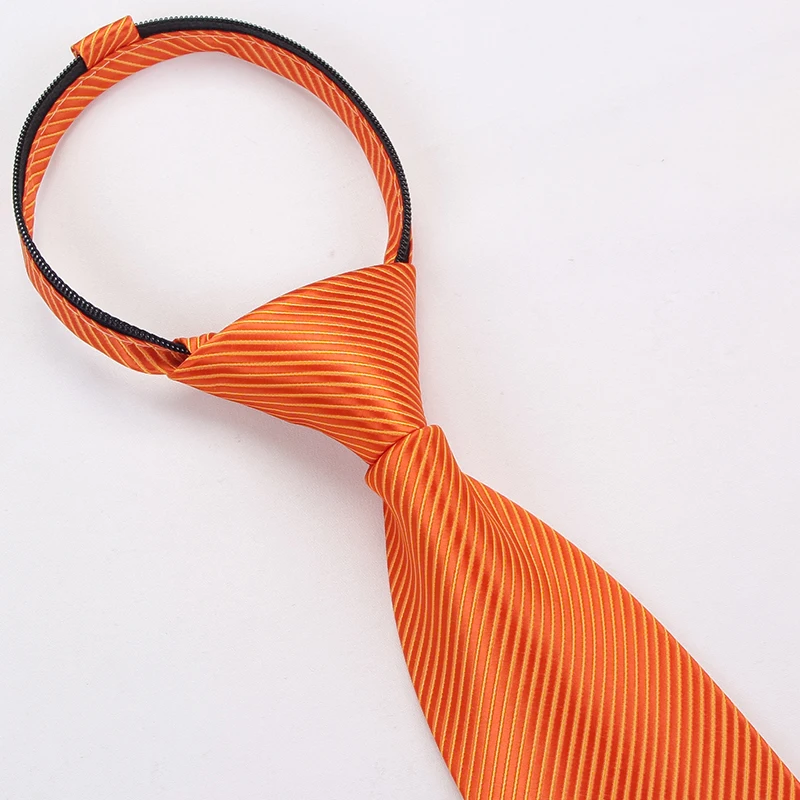 Высокое качество новые модные галстуки для мужчин бизнес 8 см оранжевое на молнии Галстук Свадебные рабочие галстуки для мужчин дизайнерский бренд с подарочной коробкой - Цвет: KDT577A