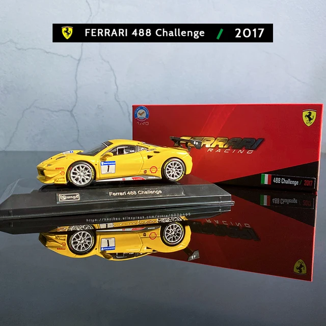 Bburago 1:43 Ferrari 250 Rossa 1959 series Acrylic Glift Box Packging car model Simulation Alloy Car Model Collect gifts toy 488 CHALLEVGE