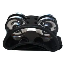 Percussion Foot Tambourine with Metal, Black