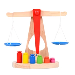 Montessori balança de madeira brinquedo crianças matemática ajuda ensino crianças diy pesar brinquedos educação precoce presente