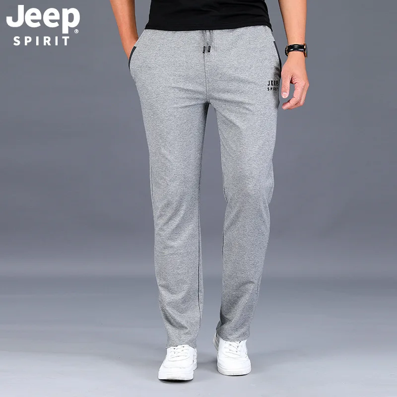 

Jeep/Jeep 2019 New Products Men Knitted Long Sweatpants Lace-up Cotton Straight-Cut Medium Waist Large Size Men's Athletic Pants