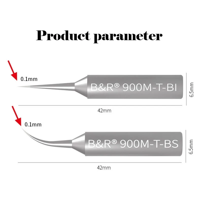 Pointes de fer à souder de précision Ultra minces, 0.1mm, 900M-T-BI/BS,  pointe