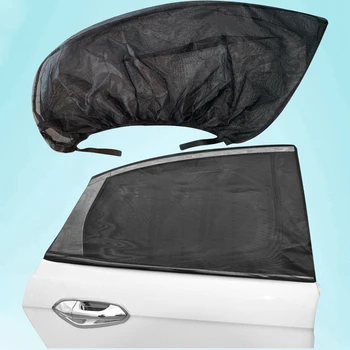 

2pcs/ Pair Car Window Net Mesh Anti Mosquito Dustproof Sunshade Cover UV Shield Curtains For SUVs Commercial Vehicles 120*50cm