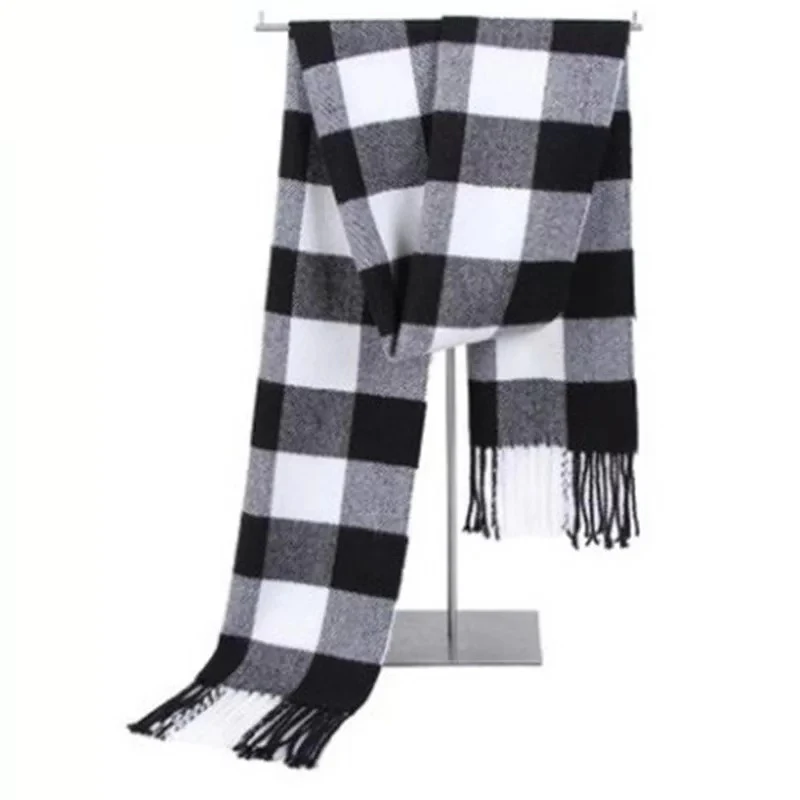 Autumn and winter new men's scarves warm Korean plaid imitation cashmere wild classic men and women scarf Shawl