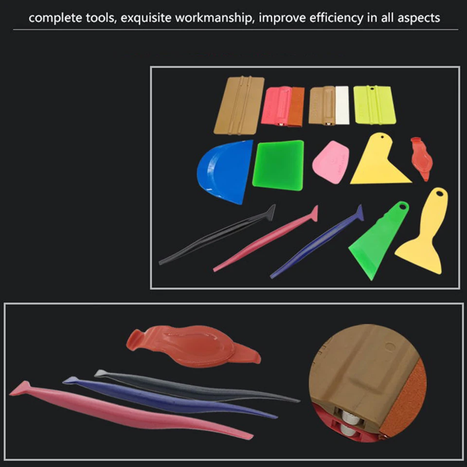 Vehicle Window Tint Tool Kit Car Glass Protective Film Wrapping Installation Set With Aluminum Case KDL-16