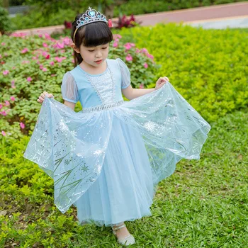 

Baby Girl Clothes Kids Elsa Summer Prom Dress Toddler Girls Blue Cosplay Princess Party Birthday Tutu Sun Dresses Teen Vestido 5
