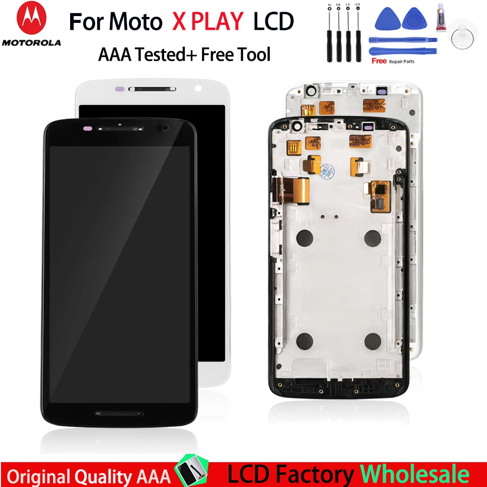 Для Motorola для Moto x play ЖК-дисплей с кодирующий преобразователь сенсорного экрана в