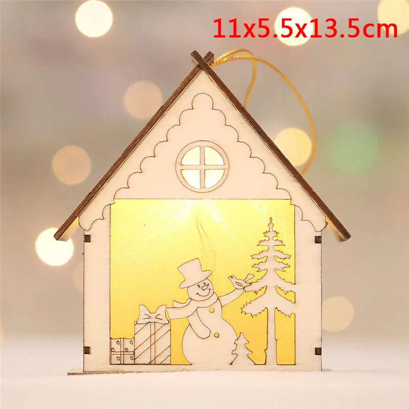 Светодиодный светильник, светящийся деревянный дом, настольный стол, настенные подвесные украшения, рождественские украшения для дома, Navidad, подарки - Цвет: G2