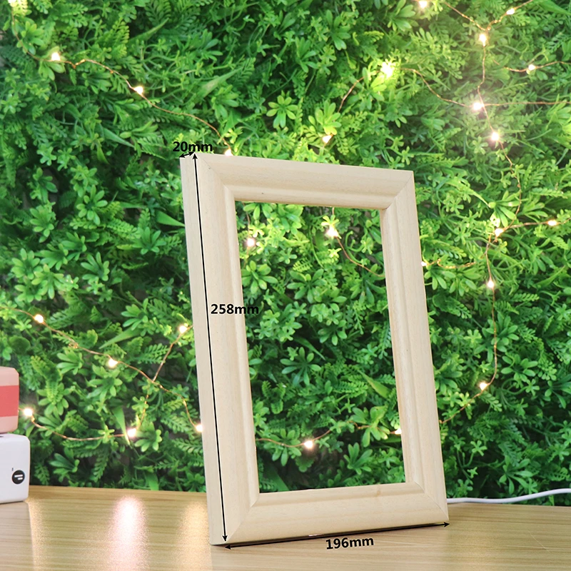 DIY стиль деревянная фоторамка диммер переключатель ночник для акрила