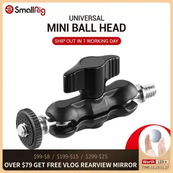 

SmallRig Adjustable DSLR Camera Ballhead Mini Ball head Mount for Camera Monitor / Flash Light Support with 1/4 Screw 2157