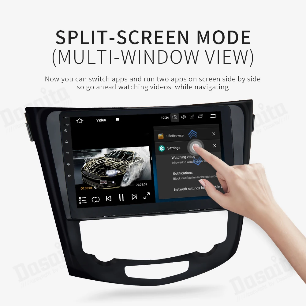 Clearance 10.2" Display Built-in GPS Android 9.0 Octa Core 4GB RAM 32GB ROM 1 din Car GPS for Nissan X-Trail 2014 2015  2016 2017 8