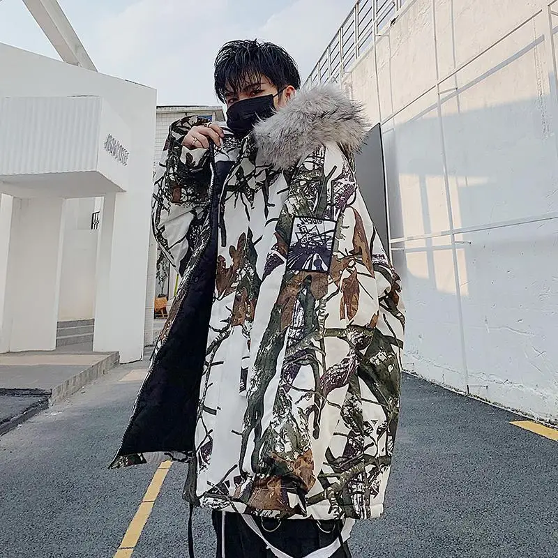 

Hip Hop Fashion Winter Jacket Men Hooded Warm Coats Parkas Oversized Streetwear Men's Winter Jackets Windproof Male Outwear XXL