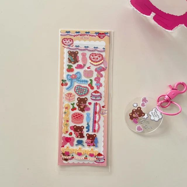 1Pc Ins Cute Cartoon Animal Laser Sticker Flakes Idol Card Deco Scrapbook DIY Material Decoration Kawaii Stationery Stickers 1Pc E