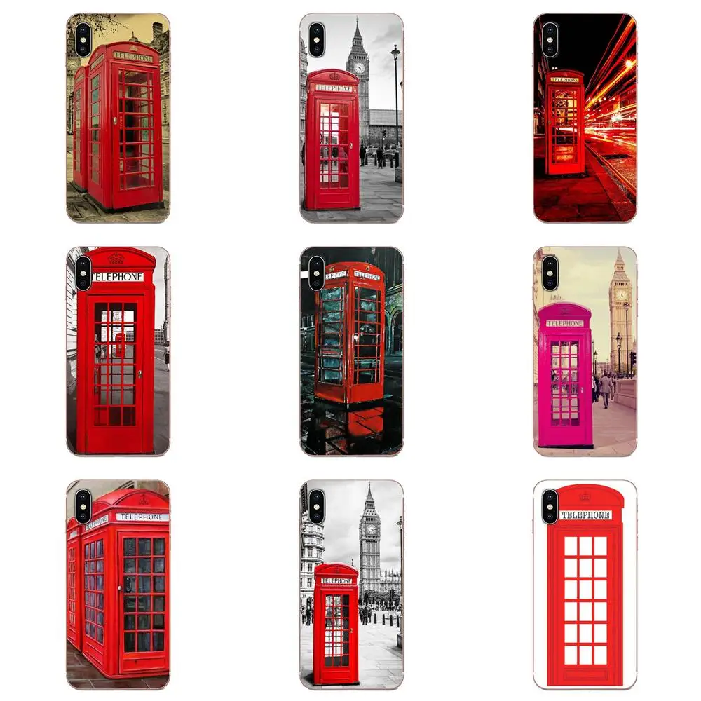 

Red Telephone Booth Phone Box London For Huawei Honor Mate 7 7A 8 9 10 20 V8 V9 V10 V30 P40 G Lite Play Mini Pro P Smart