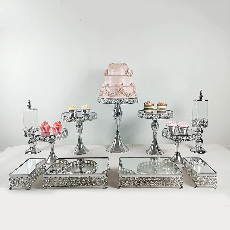 8pcs-19pcs 라운드 케이크 스탠드 케이크 플레이트 받침대 디저트 홀더 웨딩 생일 파티