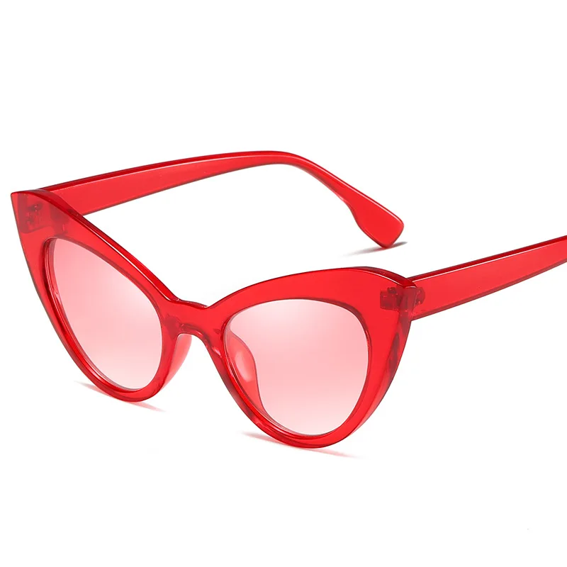 Сексуальные женские винтажные модные очки кошачий глаз, женские солнцезащитные очки, фирменный дизайн, высокое качество, солнцезащитные очки для путешествий, Uv400 - Цвет оправы: Red