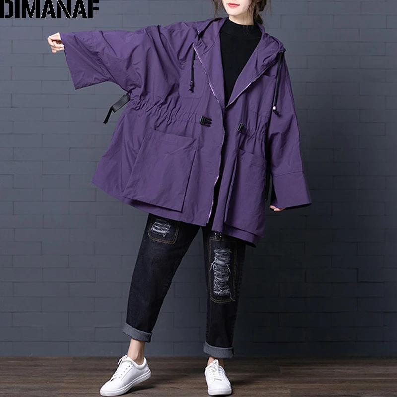 DIMANAF, Женская куртка-бомбер, пальто, большой размер,, Осень-зима, винтажная женская верхняя одежда, свободная, большой размер, длинный рукав, одежда с капюшоном
