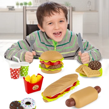 

French Fries Kitchen Set Toys DIY Fast Food Model Pretend Play Educational Toy Kids Pretend Play Toys Electronic