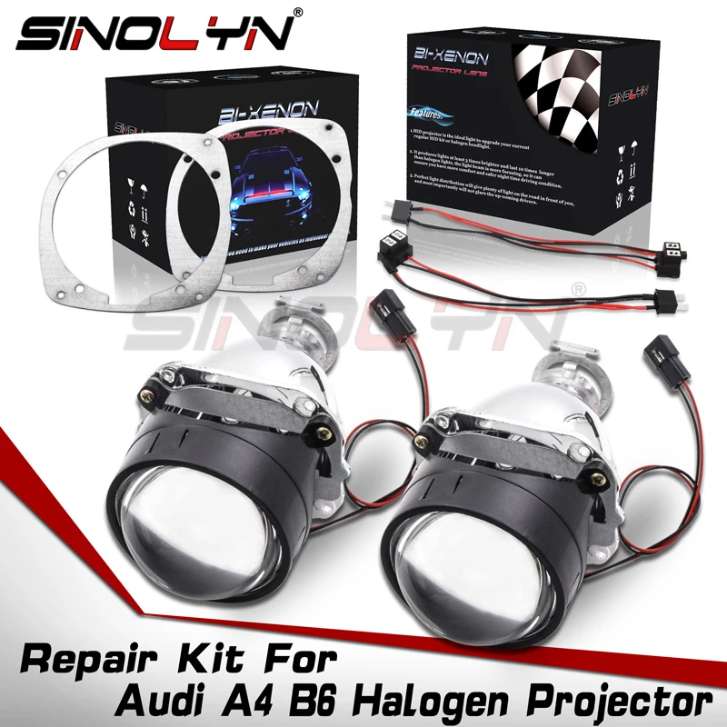 Bi xenon HID Projector Full Kit For Audi A4 B6 8E 01 04 Halogen Xenon  Headlight Lenses 2.5 WST 8.0 Lens Car Accessories Retrofit|Car Light  Accessories| - AliExpress