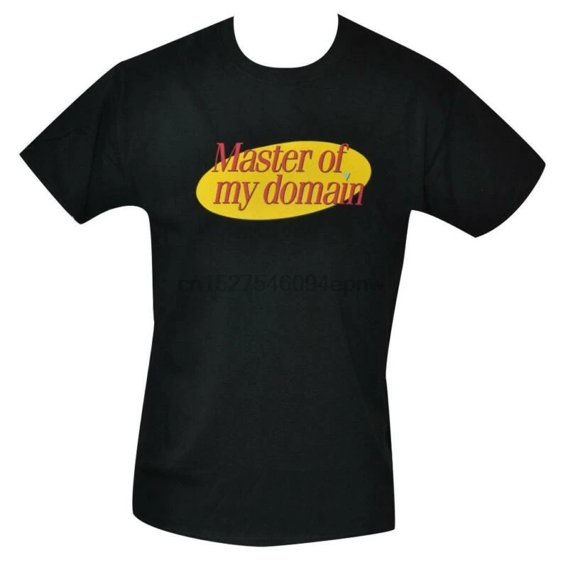 Футболка Master of my Domain Seinfeld с логотипом мужские черные все размеры S до 3XL | Мужская