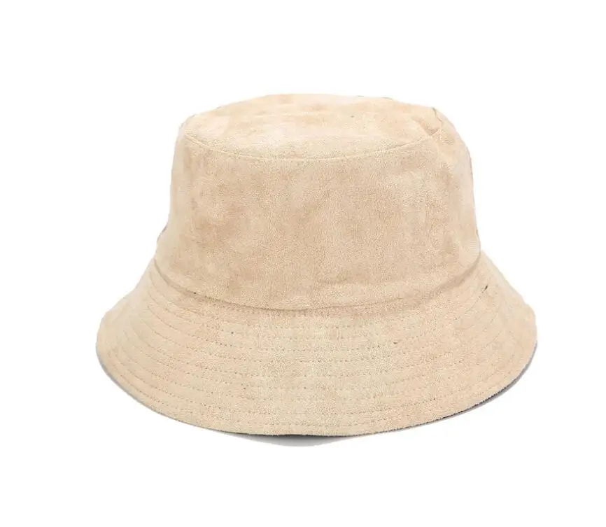 Двусторонняя осенне-зимняя замшевая шляпа-ведро унисекс модные шапки Bob хип-хоп теплые мужские и женские Панамы теплые Панамы