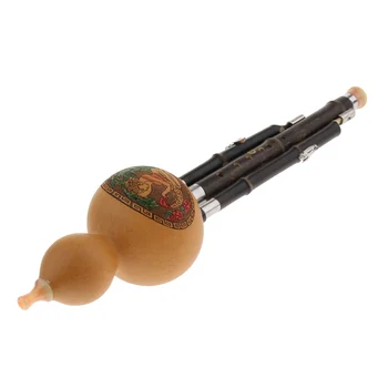 

Chinese Hulusi Black Bamboo Gourd Cucurbit Flute Musical Instrument C Tone with Storage Case
