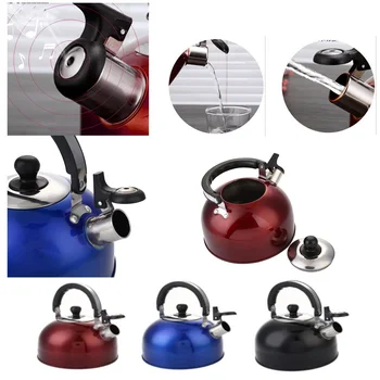 

Stainless Steel Kettle Whistling Outdoor Camping Kettle 2.3L Teapot Supplies Tea Makers Camping Cookware