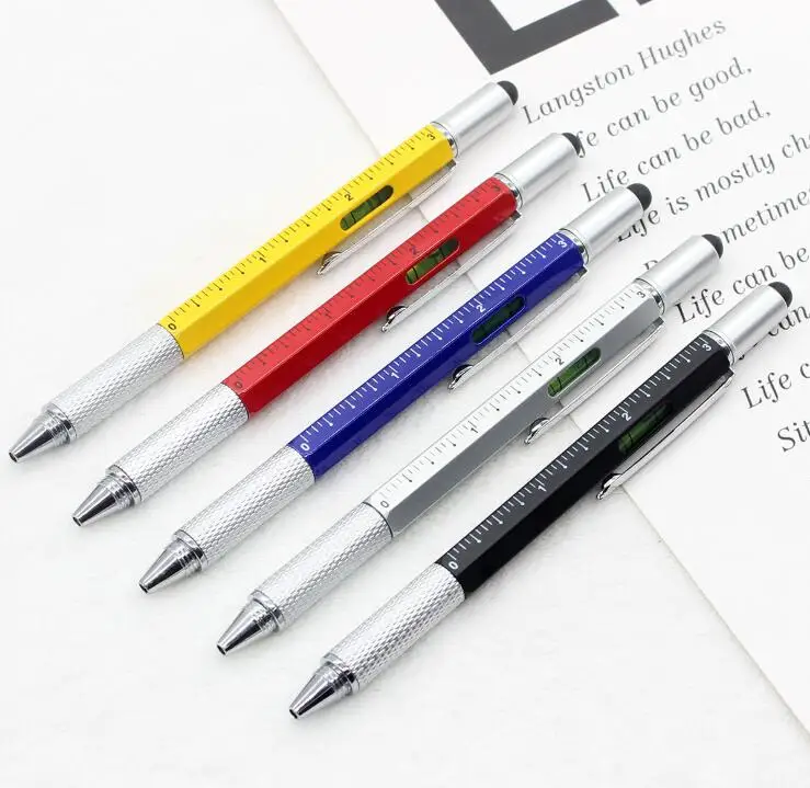 7 in 1 multifunction ballpoint pen 10pcs /lot with Modern handheld tool measure technical ruler screwdriver touch screen stylus