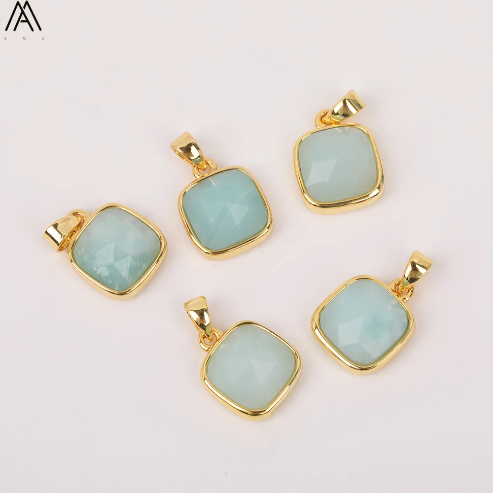 Ожерелье с подвеской из натурального камня Amazon ожерелье гранеными квадратными