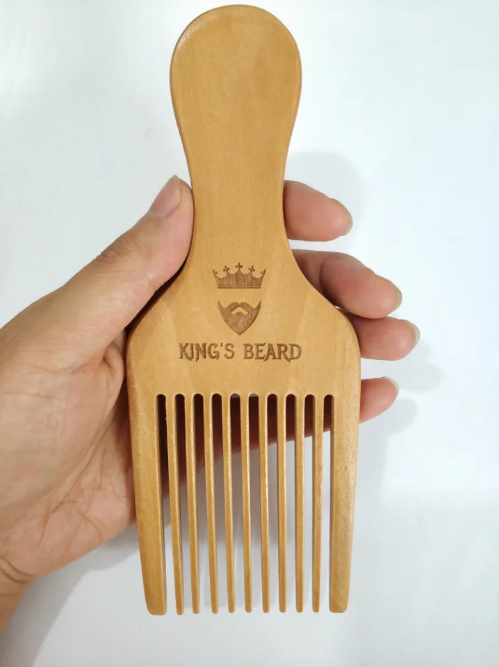 

1PCS Natural Pear Wooden Hair fork Comb Massage Scalp Anti-static Men Beard Comb Women Hair Styling tool