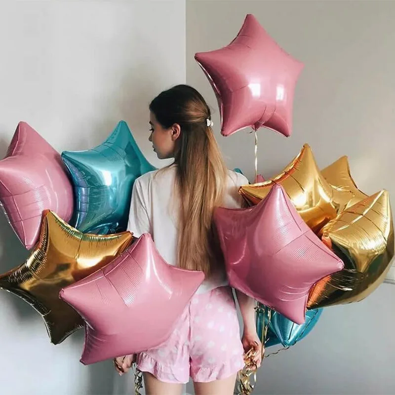10 шт 18inch цвета розового золота красный розовый любовь Фольга гелиевые шары в