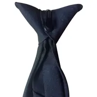 Cravate de Cou en Imitation de Soie pour Homme, Pré-Attachée, de Couleur Noire Unie, pour Uniforme de Sécurité Police, Enterrement et Mariage, 50x8cm 3