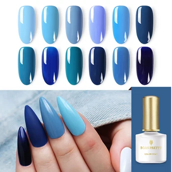 

BORN PRETTY 6ml Gel Polish Ocean Blue Series Soak Off UV LED Gel Varnish Semi Permanent Gel Nail Polish Nail Art Decorations