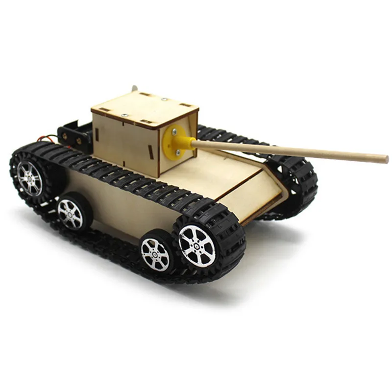 Умный DIY робот танк паровой развивающий Набор Робот игрушка для детей мальчиков и девочек наружная модель игрушки подарок дерево+ пластик