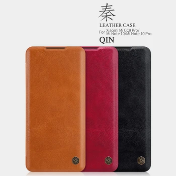 

NILLKIN for Xiaomi Mi Note 10 Flip Case Qin Series Luxury PU Leather Back Cover for Xiaomi Mi Note 10 Note10 CC9 Pro Case