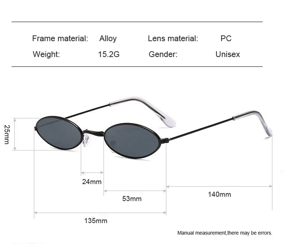 Retro Small Oval Sunglasses Women Vintage Brand Shades Black Red Metal Color Sun Glasses For Female Fashion Designer Lunette best sunglasses for big nose