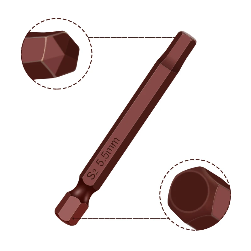 20pcs Hex Head Allen Wrench Drill Bit Set Metric SAE S2 Steel Hex Bits Set 65mm Long Magnetic Screwdriver Bits - Image 5