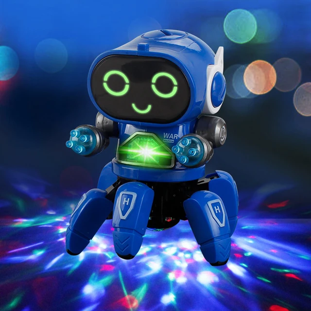 Cute 6-Claws Colorful LED Light Music Dancing Mini Electric Robot Kids Educational Toys for Children Gifts 2