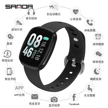 

Sanda Color Screen Smart Bracelet All Touch Heart Rate Erproof Blood Pressure Sleep Health Monitoring Sports