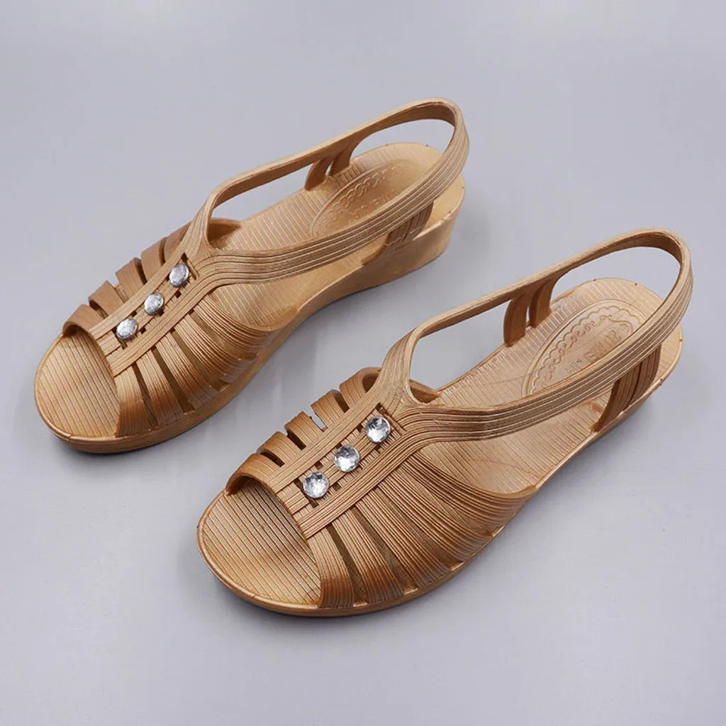 Женские летние сандалии с открытым носком Летняя пляжная обувь на плоской