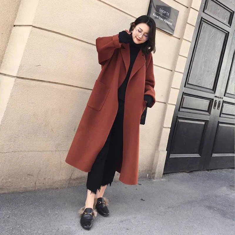 Winter-Autumn-Coat-Women-2019-Leisure-Belt-Long-Woolen-Jackets-Work-Office-Lady-Long-Sleeve-Outerwear