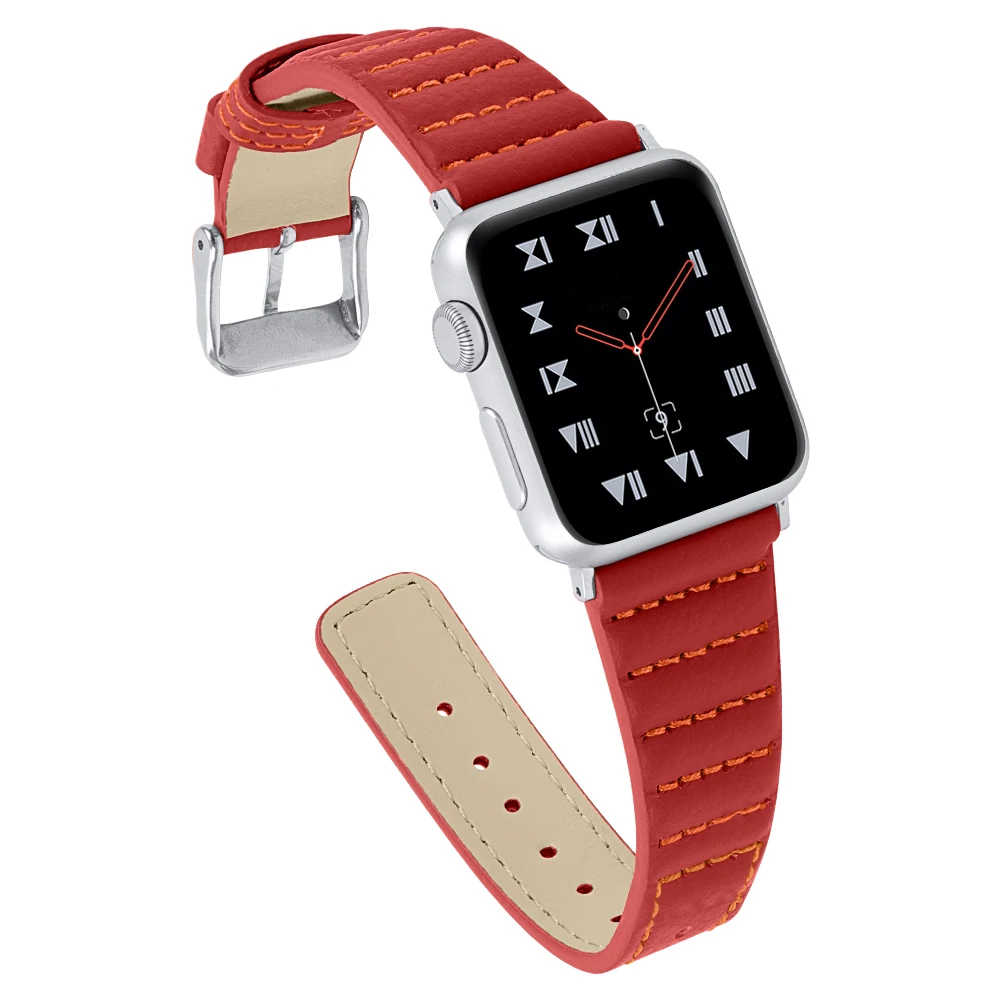 Ремешок из натуральной кожи для Apple Watch 38 мм 42 мм 44 мм 40 мм браслет ремешок для iWatch серии 5 4 3 2 1 сменный ремешок для часов