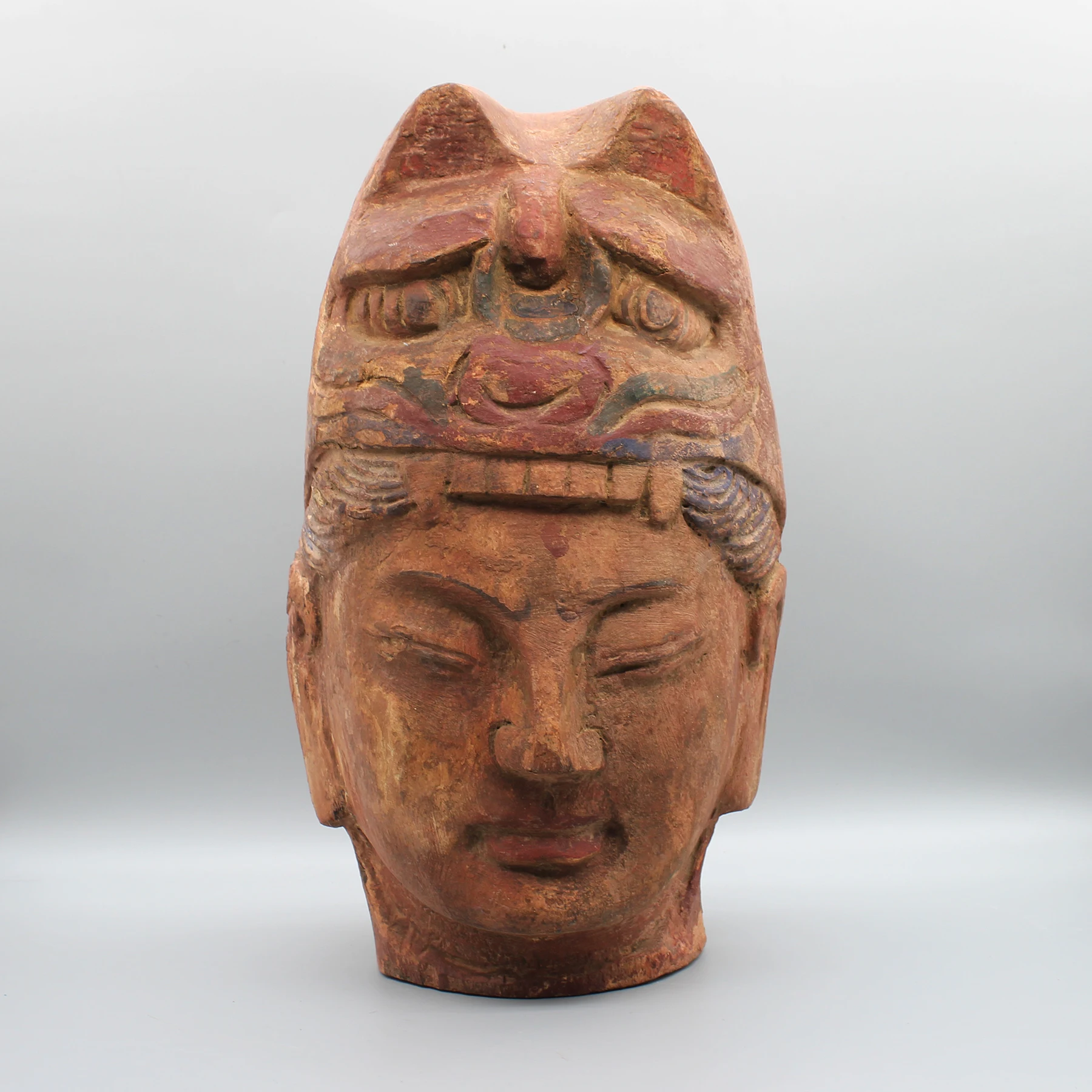 Wooden Head Statue, Single Piece Of Solid Wood, Home Decoration
