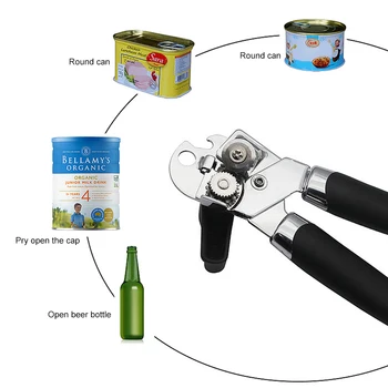 

Stainless Steel Manual Can Opener Bottle Opener Professional Ergonomic Side Cut Powerful Opening Tools Kitchen Gadgets