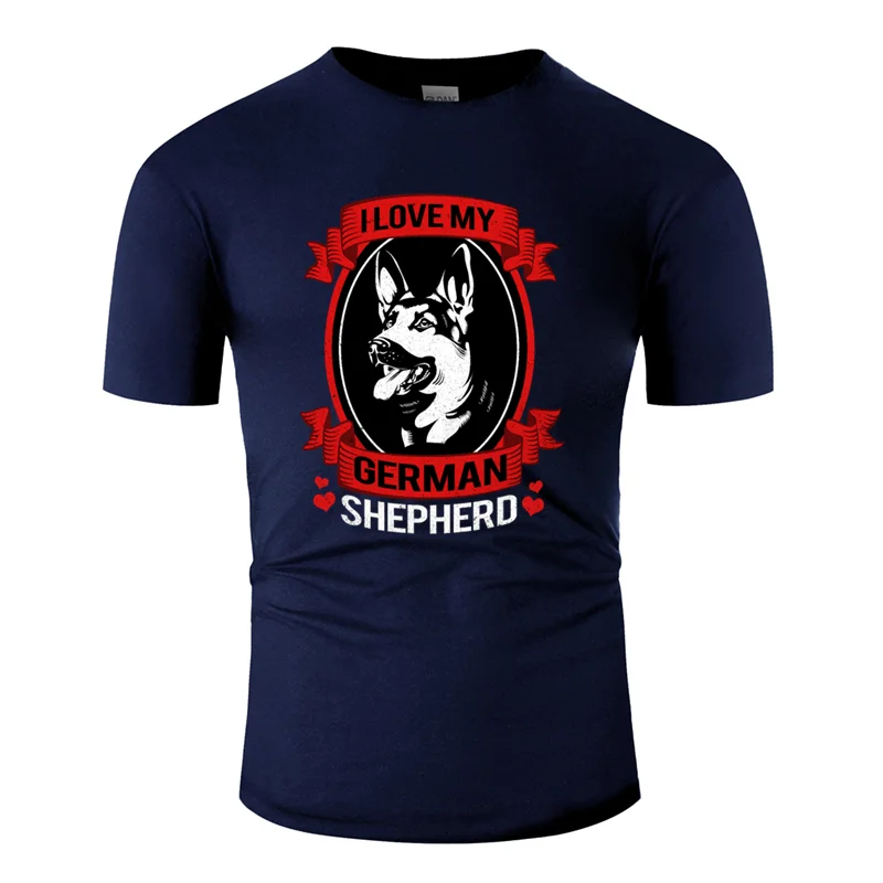 Men-Navy Blue Дышащая футболка с немецкой овчаркой,, армейский зеленый размер, S-5xl, Мужская футболка для отдыха, короткий рукав, комиксы, хип-хоп топы - Цвет: Men-Navy Blue