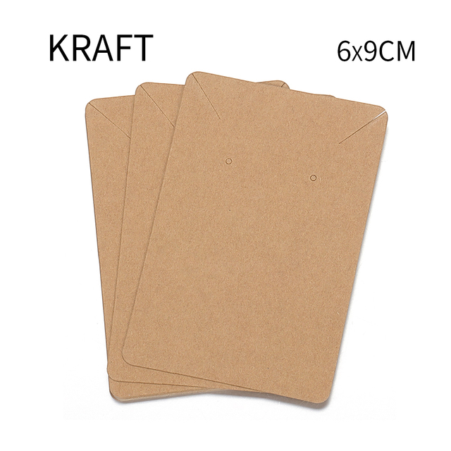 Necklace Earring Display Cards Solid Blank Karft Paper Cards Cardboard Hang Price Tag for Diy Jewelry Retail Packaging