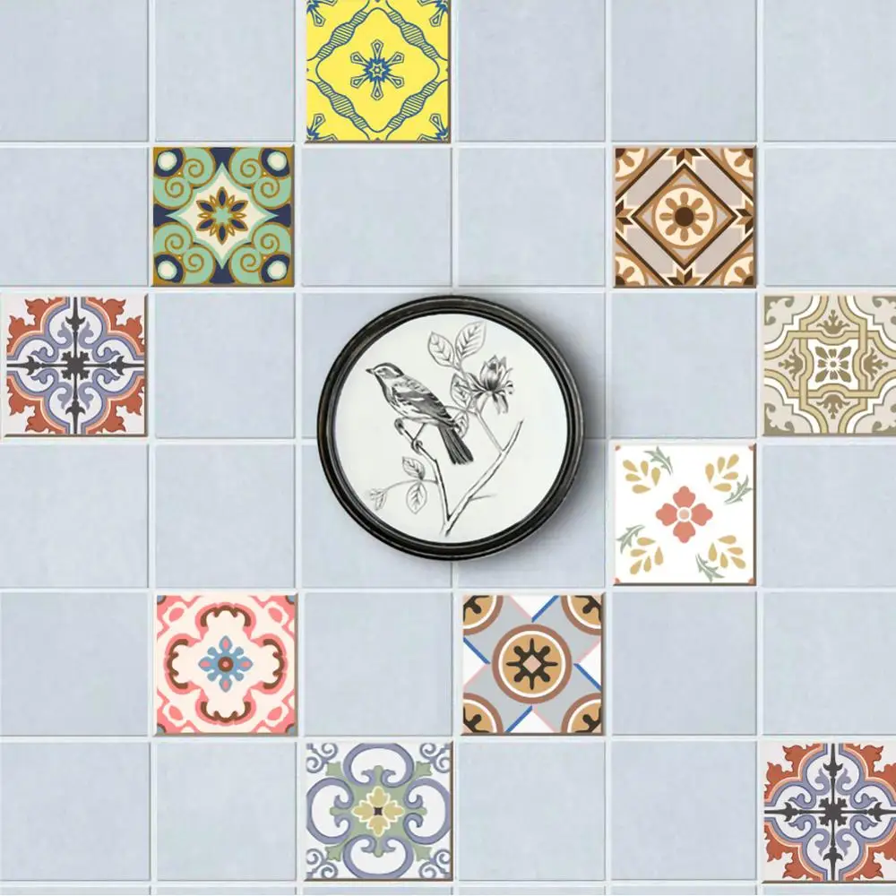 

20pc DIY Mosaic Wall Tiles Stickers Waist Line Wall Sticker Kitchen Adhesive Bathroom Toilet Waterproof PVC Wallpaper