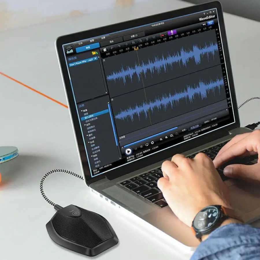 Шумоподавление всенаправленный звукосниматель USB настольный микрофон для конференц-связи конденсаторный микрофон