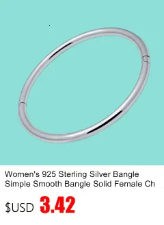 925 Sterling Silver Smooth Solid Bracelet Bangles For Women Men Charm Party Luxury Jewelry